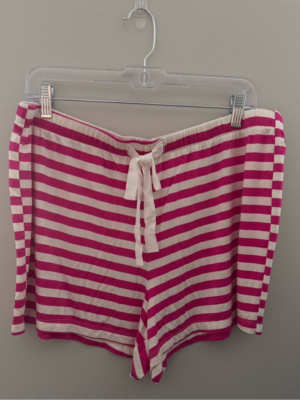 LOFT Pink & Cream Striped Lounge Shorts Large Petite